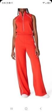 NEW* Spanx Airpique Mockneck Jumpsuit Poppy Orange Size 2X / 2T Plus Read*** (A)